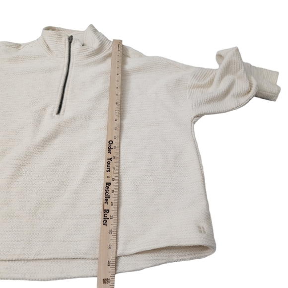 Sweaty Betty Sweater Womens 12 Ivory Rest Up Half Zip Pullover Boxy Fit Relaxed‎ - Picture 9 of 9